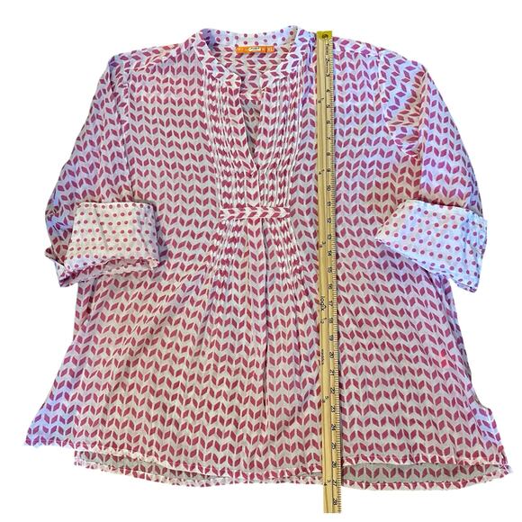 NWOT Oliphant 100% Cotton Block Print Top XL Boho Tunic Blouse ResortWear - Picture 9 of 11